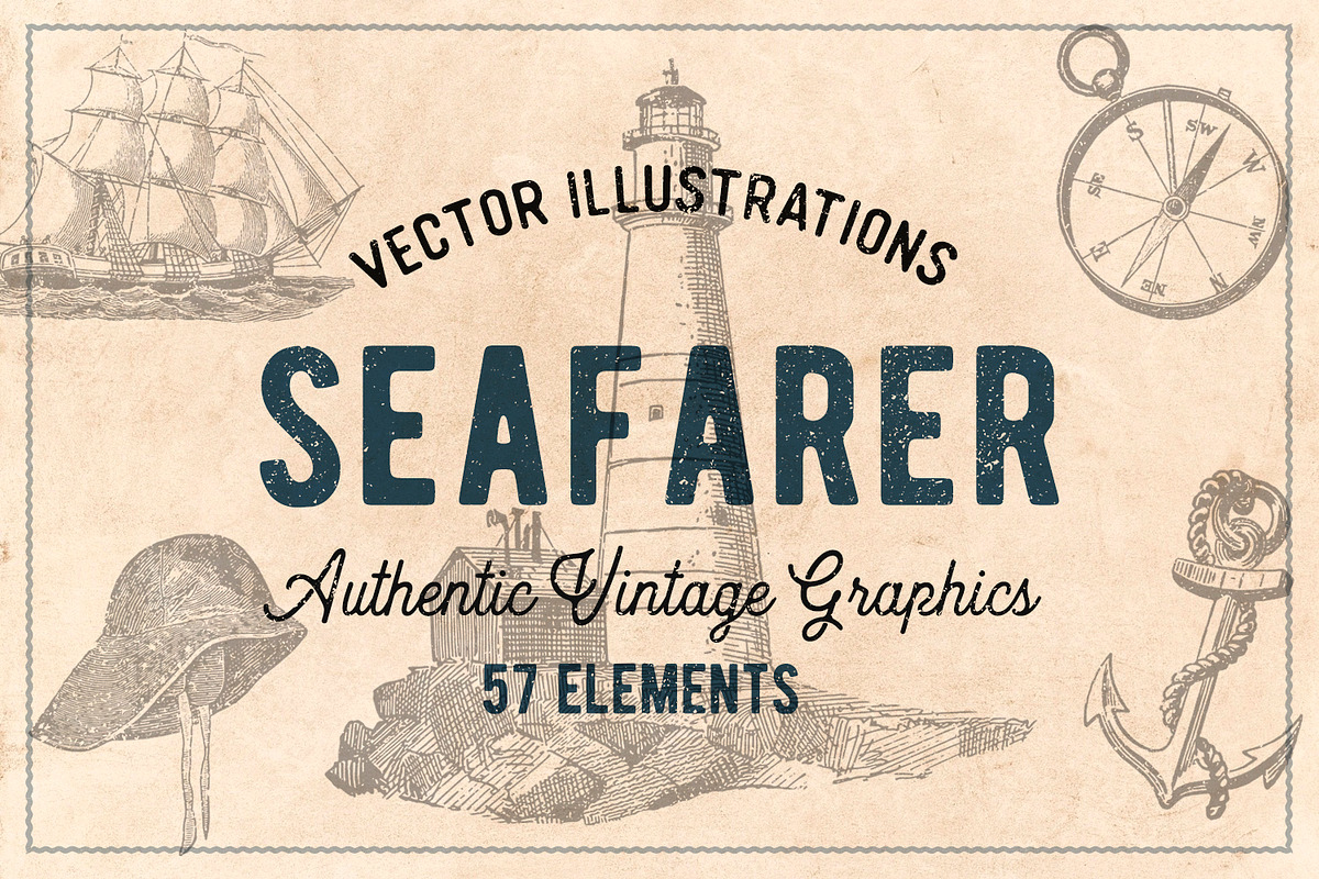 57 Vintage Nautical Illustrations, an Illustration by Brigantine Designs (Photo 1 of 6)