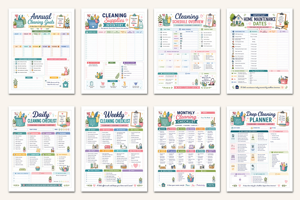 2027 Home Cleaning Planner, a Stationery Template by Designmela01 (Photo 2 of 5)