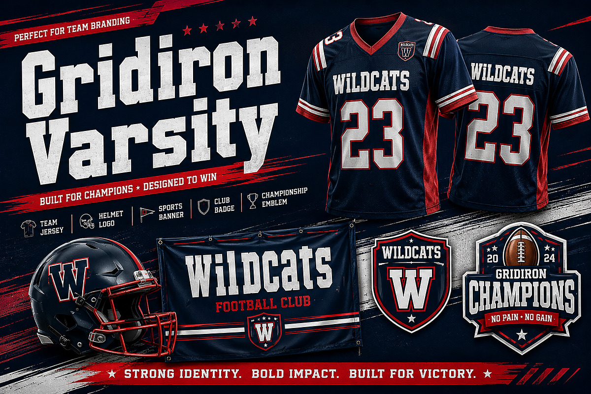 Gridiron Varsity, a Slab Serif Font by Wow Magic (Photo 3 of 5)