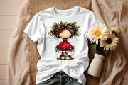 Cute Holly Girl Clipart, an Illustration by Craft Nest (Thumbnail 3 of 8)