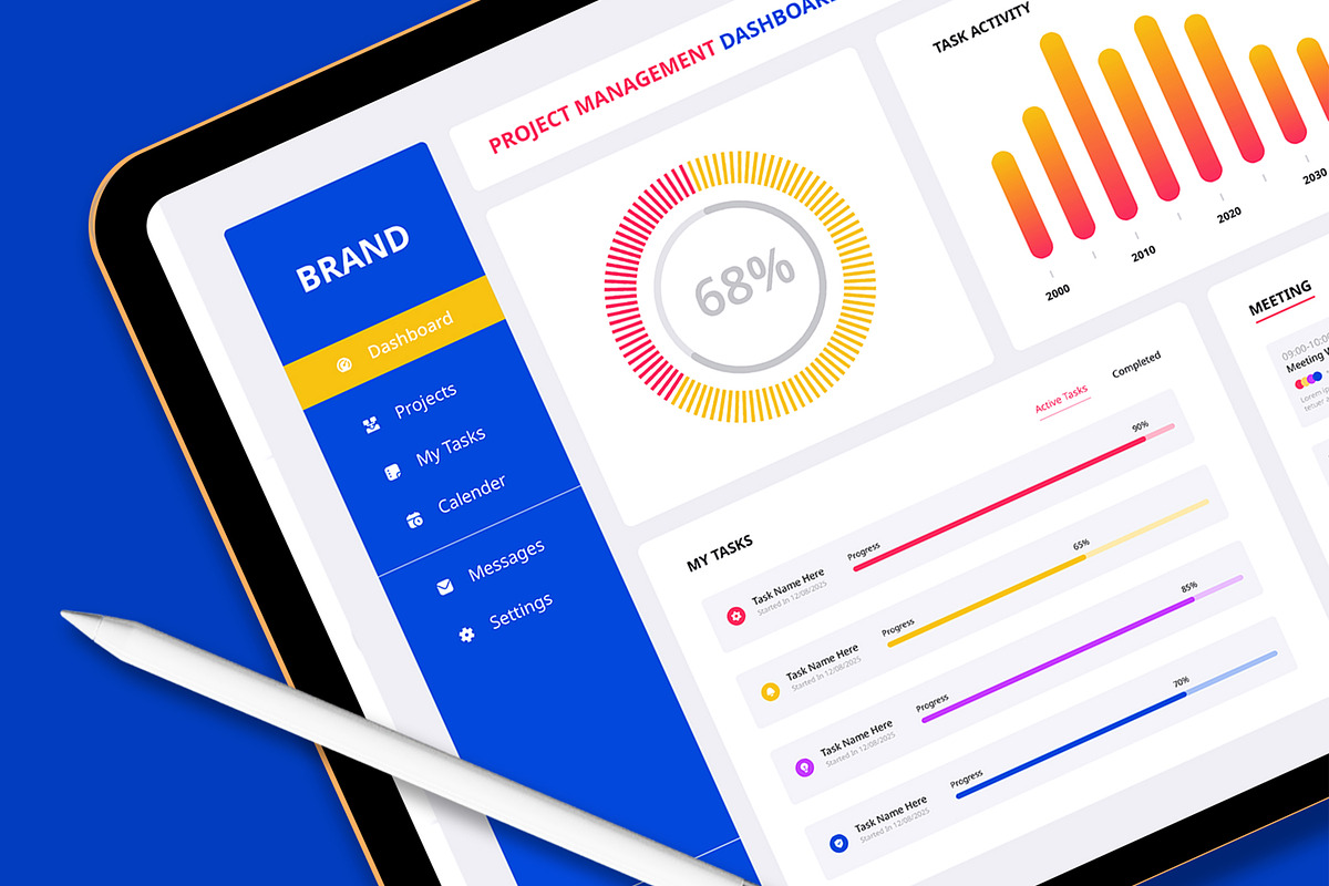 Project Management Dashboard UI, an UI Kit Template by CreativeShaper (Photo 2 of 3)