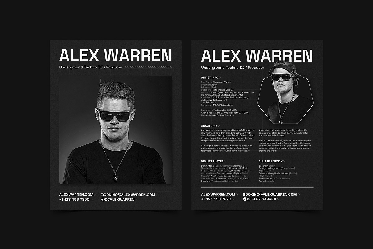 Dark DJ Press Kit / EPK Template preview 2