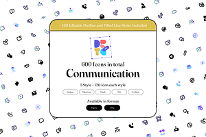 600 Communication Icon Pack