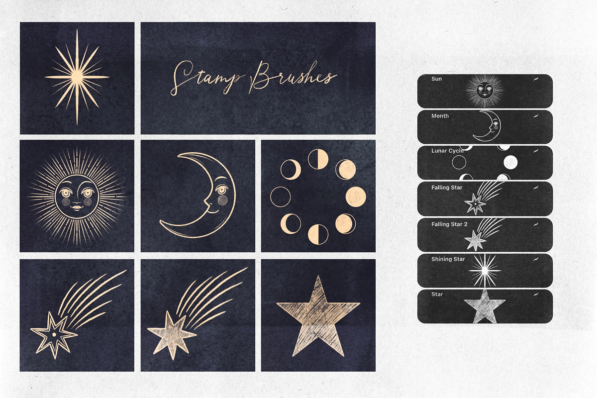 Magic Stars. Brushes for Procreate, a Brush Add-On by Maria Summer (Photo 7 of 10)