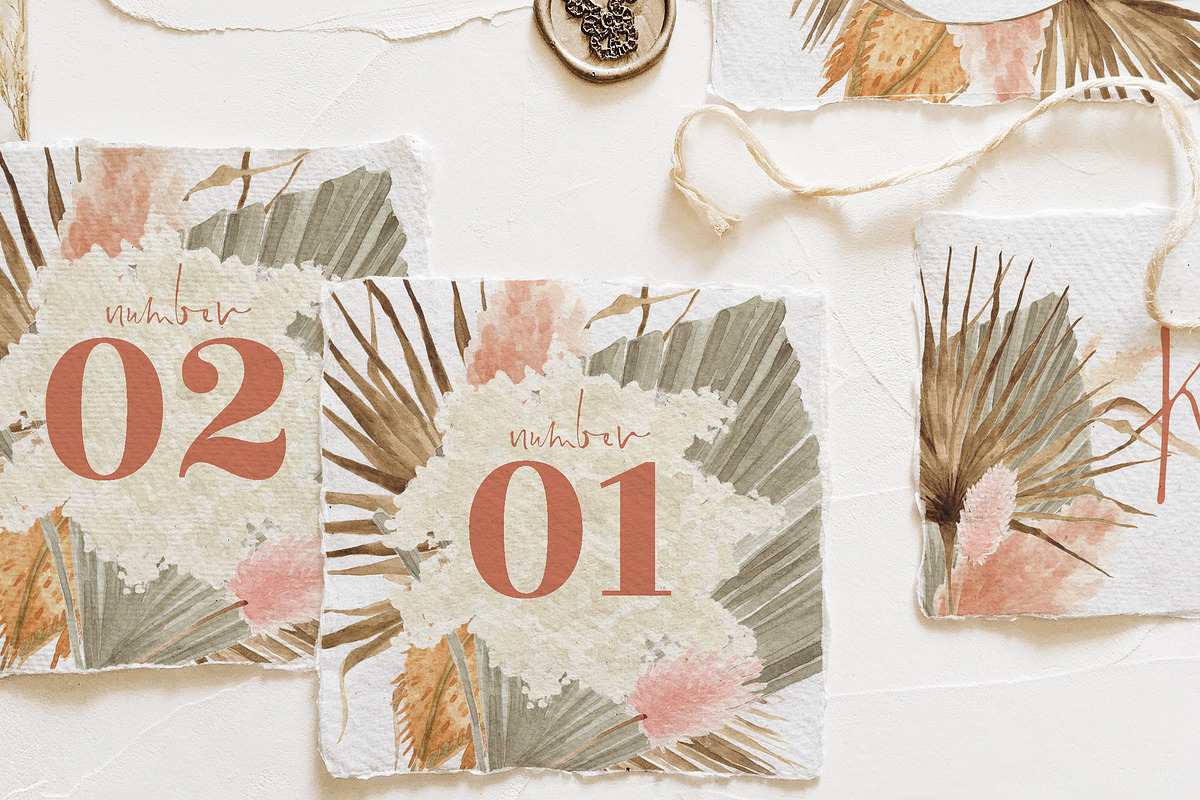 Bohemian Dried Foliage Wedding Suite, an Invitation Template by BlueRobinDesignShop (Photo 4 of 17)