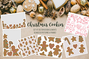 Vector Christmas gingerbread cookies
