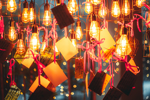Festive bulbs with greeting cards, a Holiday Photo by SkyNext