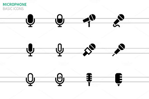 Microphone Icons On White