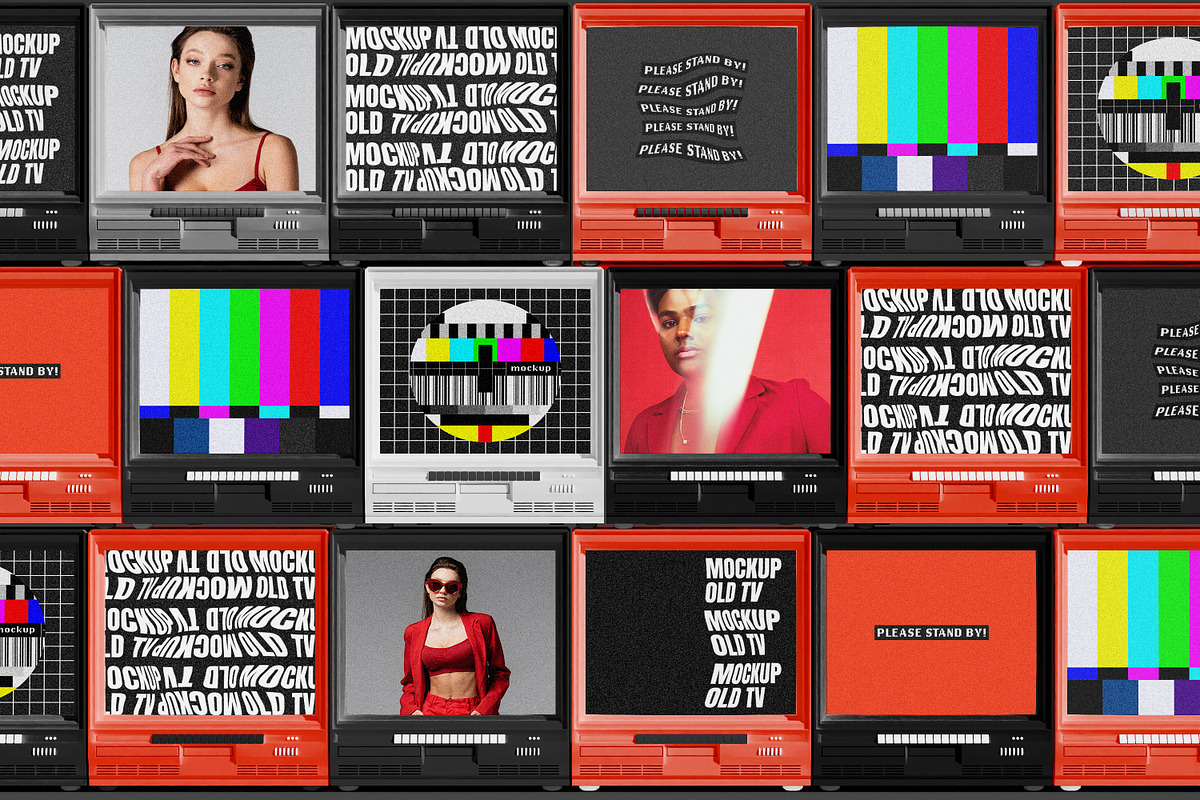 Retro TV Set Mockup, a Wearable Device Mockup by Mego-studio