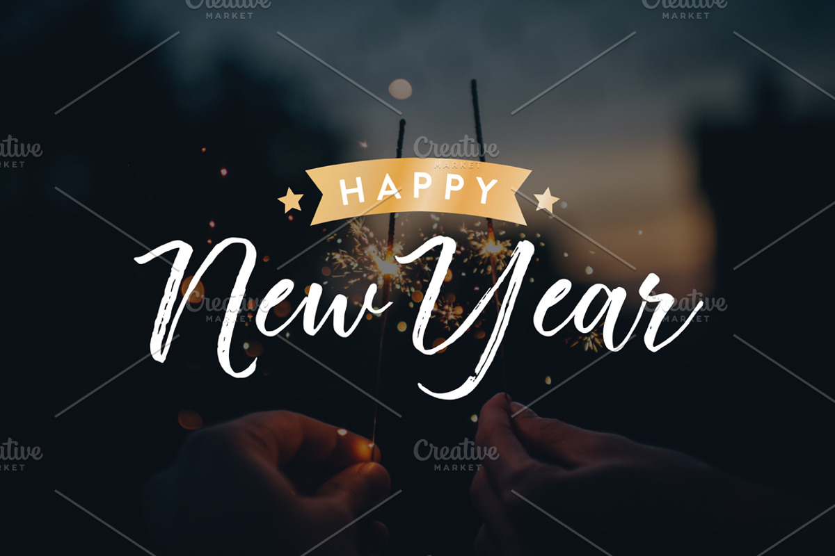 Happy New Years Vector Text Set, an Object Graphic by LineByLine (Photo 2 of 3)