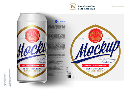Matte Aluminium Can & label Mockup, a Product Mockup by Reformer Mockup