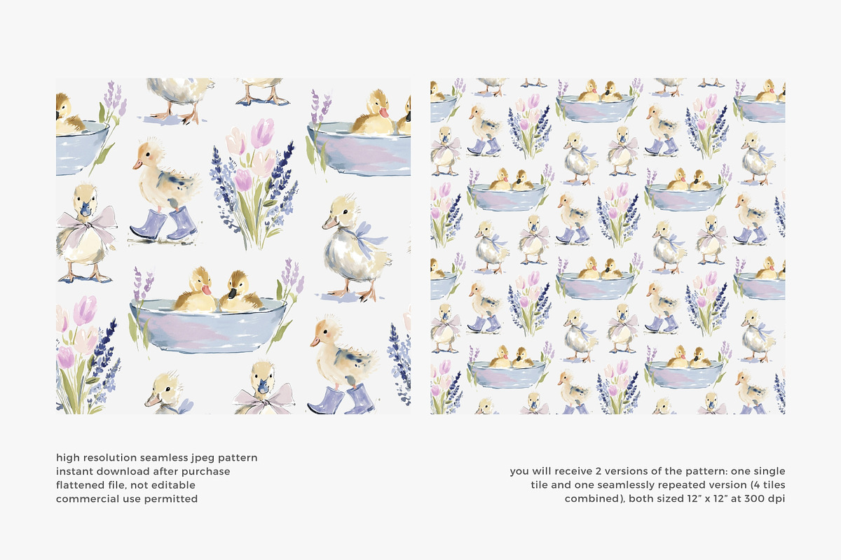 adorable baby duck seamless pattern, a Pattern Graphic by Pink Studio Art (Photo 4 of 4)