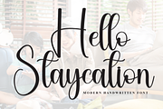 Hello Staycation | Script Font, a Handwritten Font by Scratchones (Thumbnail 1 of 8)
