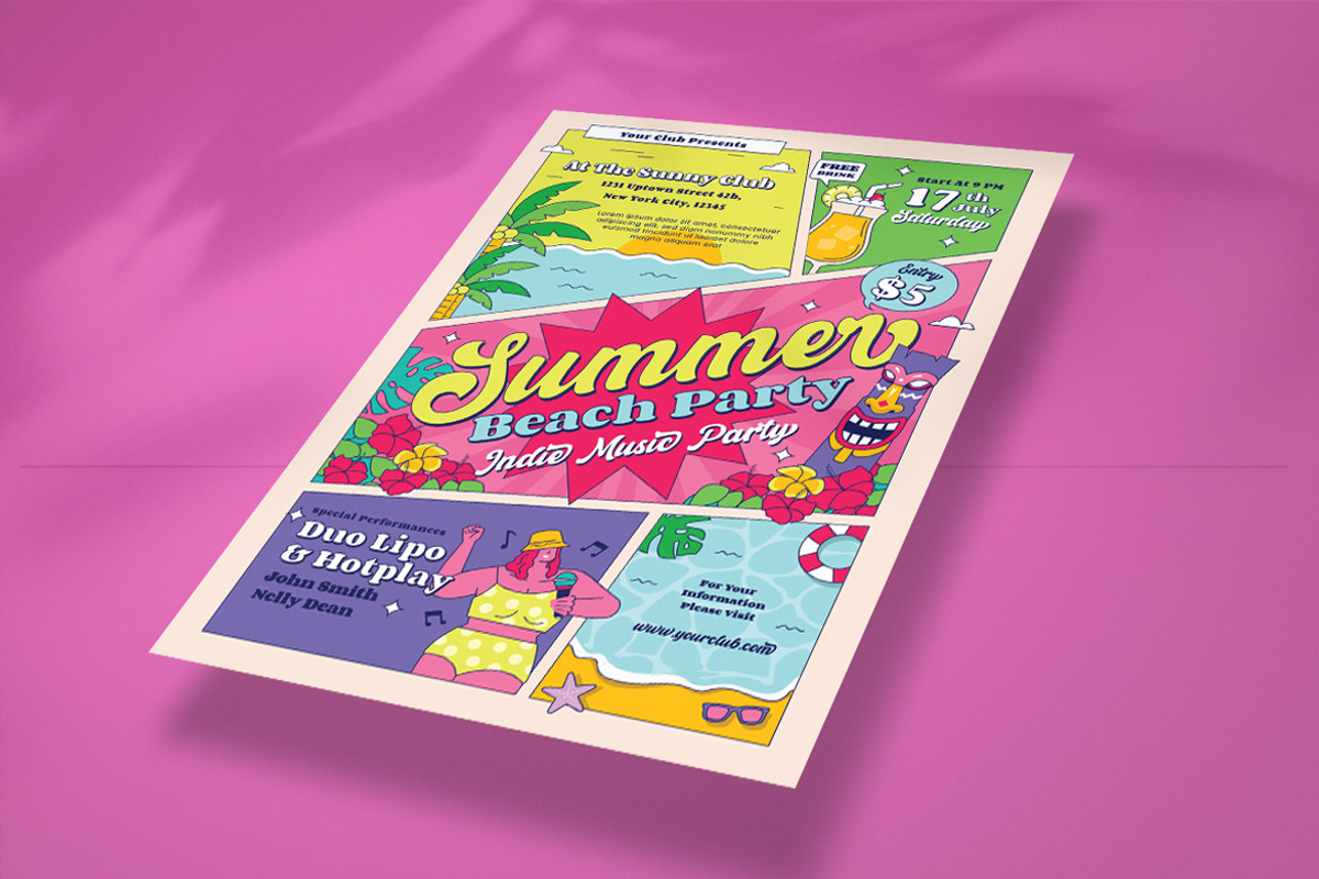 Summer Beach Party Flyer, a Flyer Template by Totem Design Studio (Photo 3 of 5)