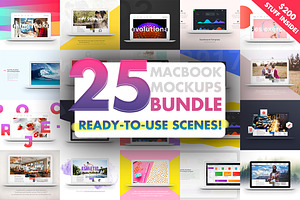 25 MacBook Mockups Bundle