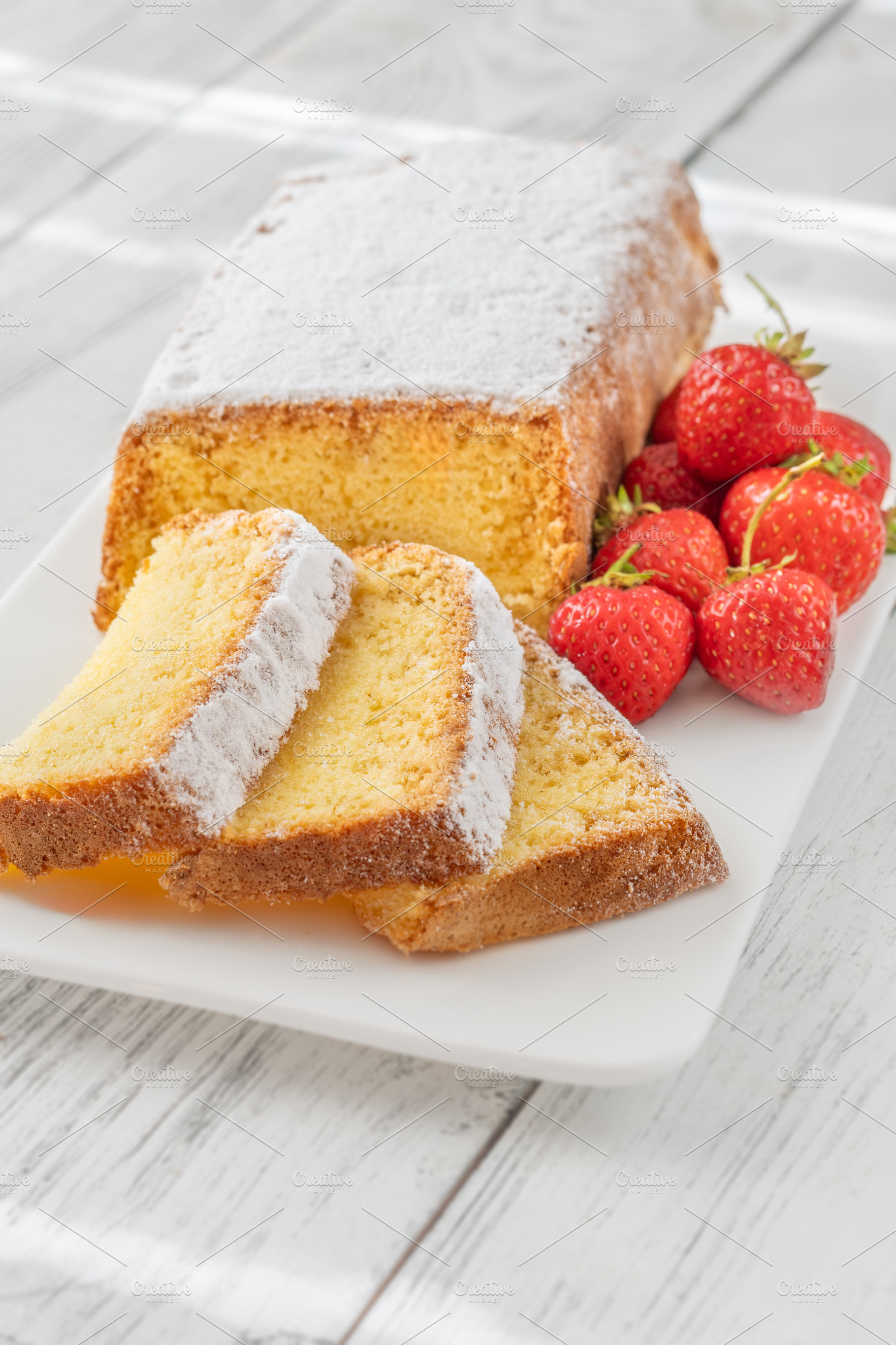 Pound Cake Slices with Whipped Cream, a Food & Drink Photo by Alexander Prokopenko