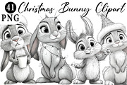 Christmas Bunny Clipart, an Illustration by Daily.Designs (Thumbnail 1 of 5)