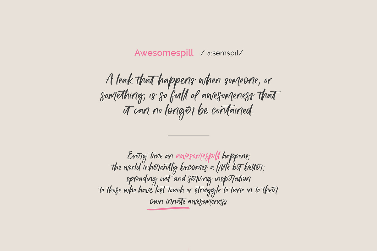 Awesomespill | handlettered font, a Handwritten Font by Minna Kaario (Photo 2 of 9)
