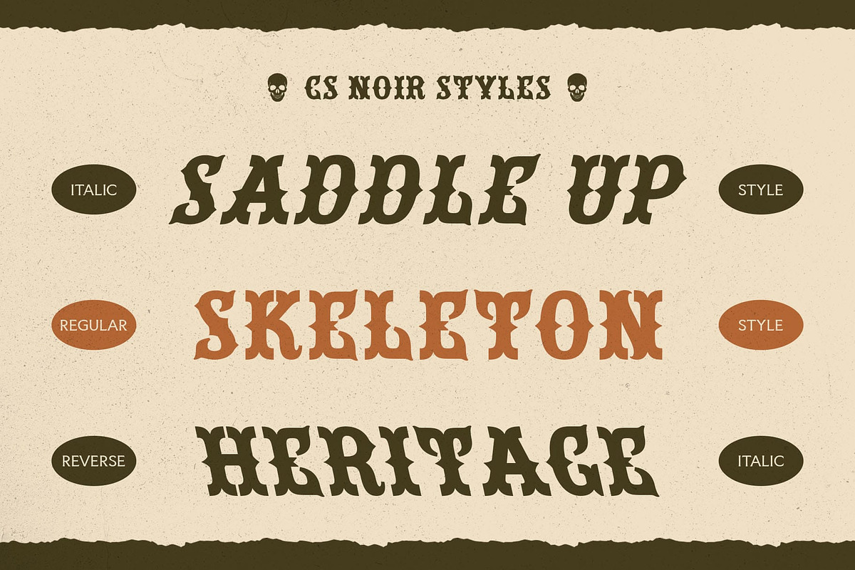 CS Noir – Tuscan Font, a Sans Serif Font by Craft Supply Co. (Photo 2 of 8)