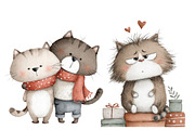 Valentine cat clipart, an Illustration by Designworld (Thumbnail 2 of 6)