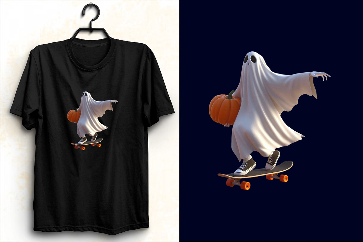 Cute Funny Ghost Pumpkin Halloween, an Illustration by SVGArt (Photo 2 of 8)