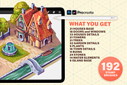 ISOMETRIC TOWN PROCREATE PS CREATOR, a Brush Add-On by AlexandraArt (Thumbnail 2 of 12)