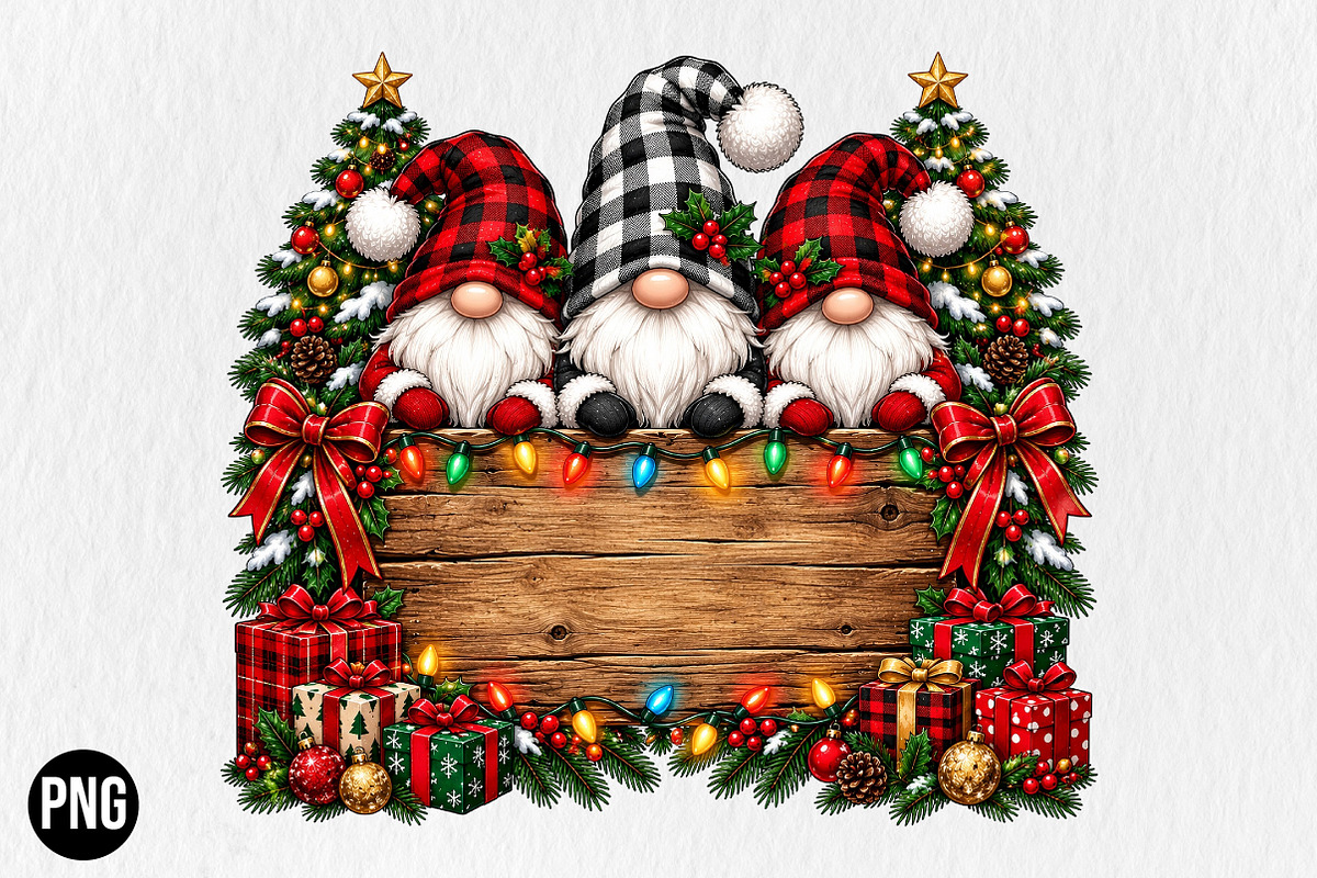 Christmas Gnome Custom Sign PNG, a Seasonal Illustration by CraftArtStudio (Photo 1 of 4)