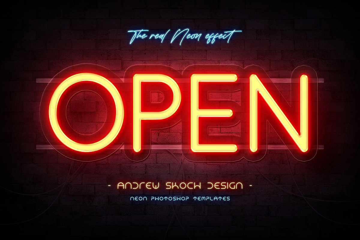 Real Neon Photoshop Effect, a Brushes & More by Andrew Skoch Design (Photo 2 of 8)