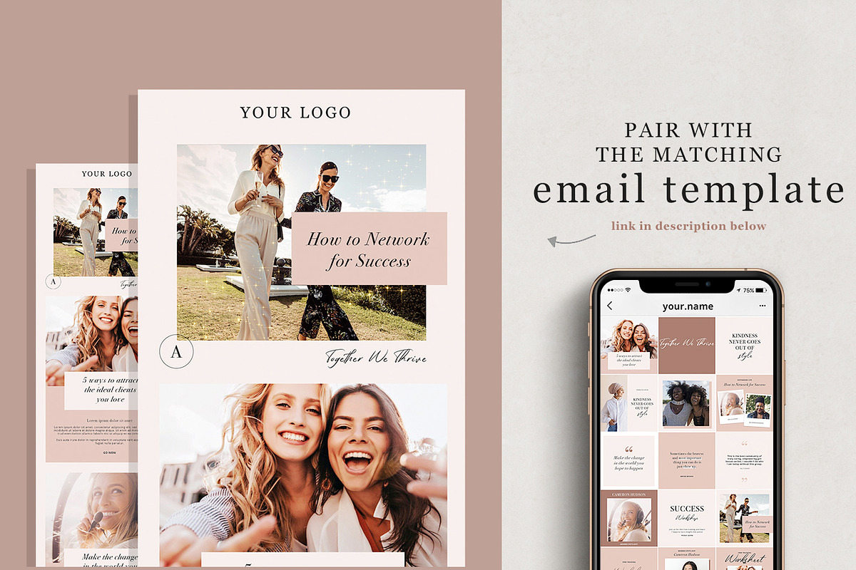 Blush Vibes Instagram CANVA PSD, a Social Media Template by Edit & Go Templates (Photo 8 of 8)