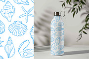 Seashells Lineart vector patterns, a Pattern Graphic by Carpet Tapete Pretzel (Thumbnail 7 of 14)