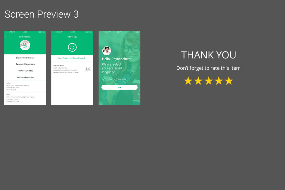 Simplify Laundry App UI Kit, an UI Kit Template by Themeclues (Photo 6 of 6)