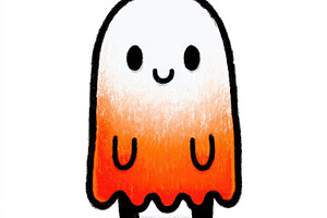 Cute Halloween ghost with candy corn colors icon, a Nature Photo by José Manuel Gelpi