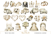 Watercolor Boho Wedding Clipart, an Illustration by MockupWizard (Thumbnail 2 of 6)