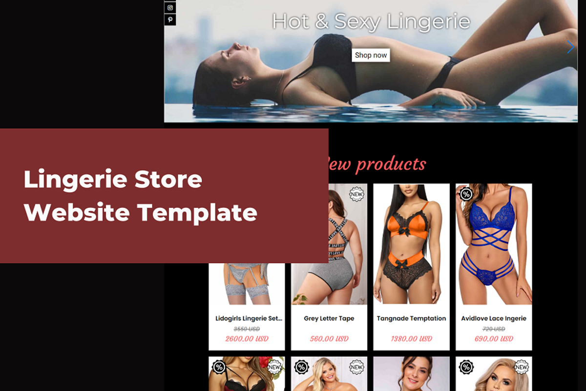 Lingerie Store Website Template, a Websites & App Template by Ordasoft (Photo 1 of 3)