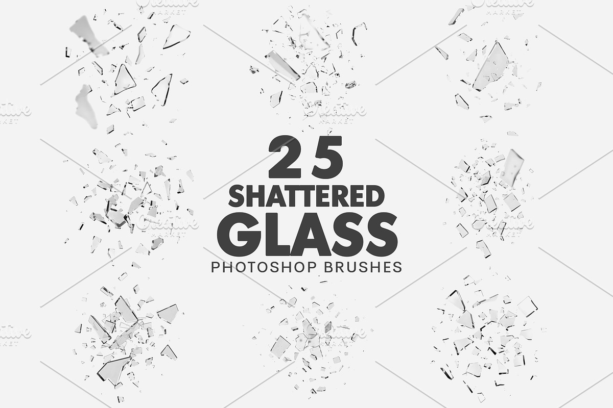 25 Shattered Glass Brushes, a Brush Add-On by AB-TheDesigner (Photo 1 of 4)