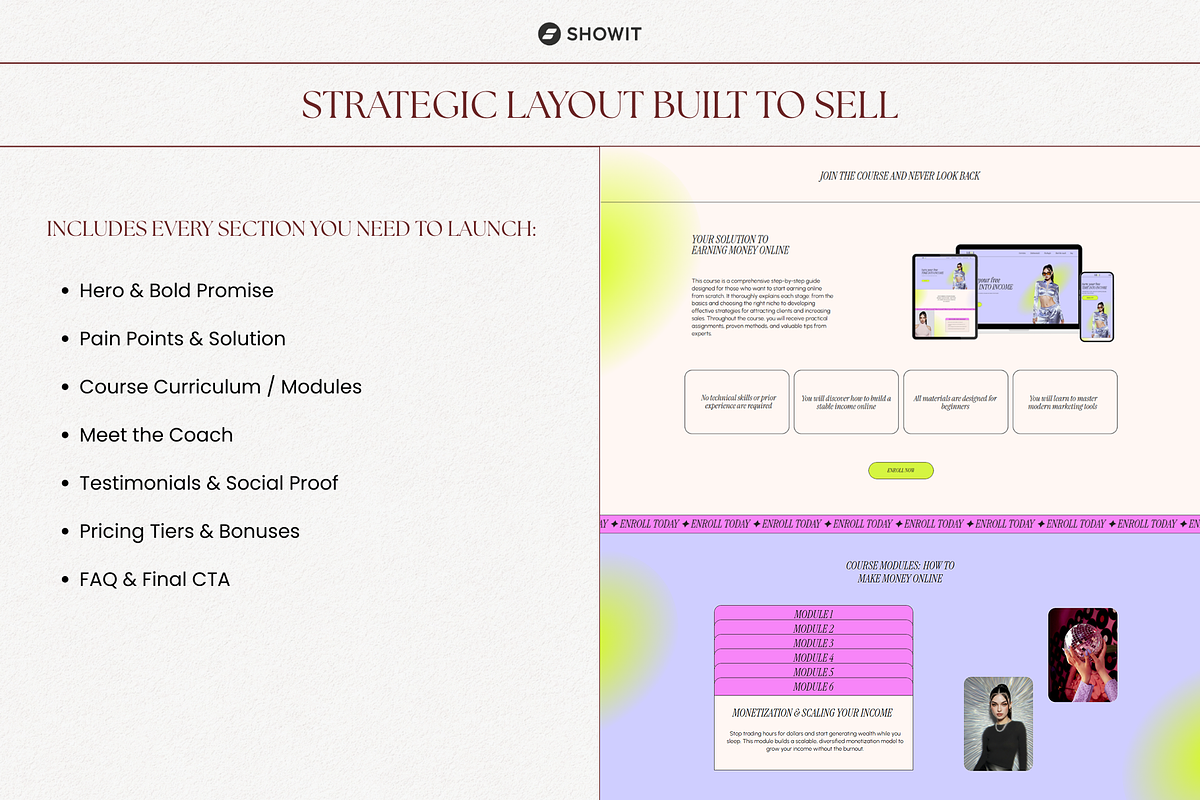 Showit Sales Page Template for Coach, a Websites & App Template by OliaMuseDesign (Photo 5 of 6)