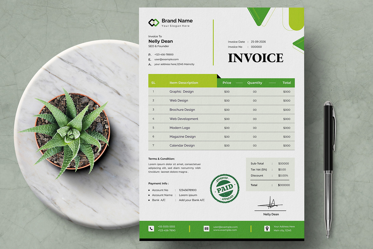 Minimal Invoice Layout, a Stationery Template by MightyDesign (Photo 1 of 8)