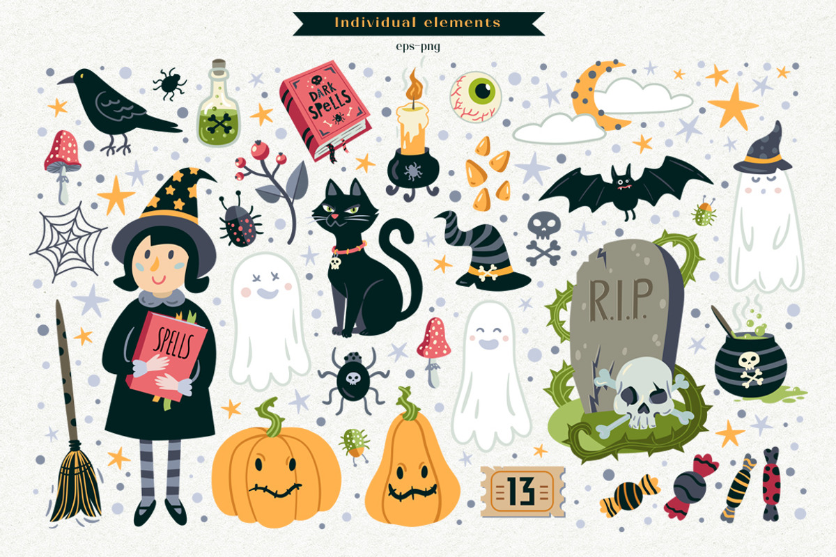 Big Halloween Collection, a Decorative Illustration by Wenona (Photo 2 of 8)