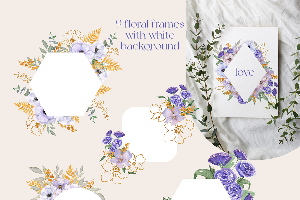 Dusk Purple. Very Peri Flowers 2022, a Decorative Illustration by Catch the Dream Art (Photo 7 of 22)