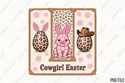Cowgirl Easter Western Cow Print PNG, an Illustration by CraftArtStudio (Thumbnail 1 of 4)