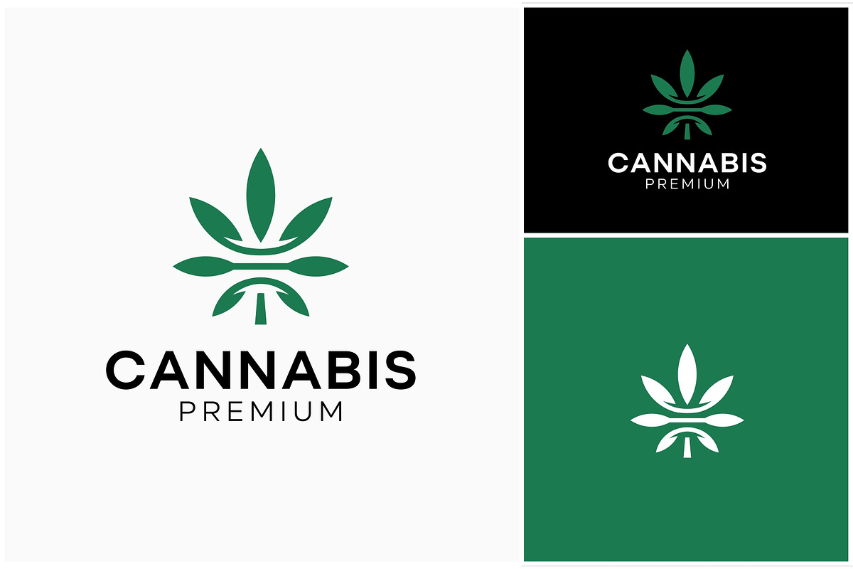 Cannabis CBD Hemp Leaf Simple Logo, a Branding & Logo Template by ika trisiana (Photo 2 of 2)