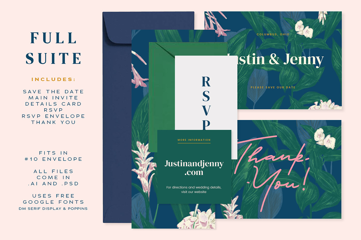 Casual Botanical Wedding Suite, an Invitation Template by PiiNK iiNK STUDiO (Photo 3 of 10)
