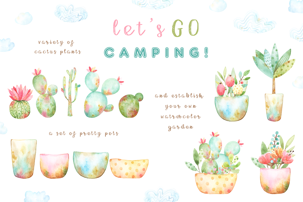 Let's go Camping Watercolor Set, an Illustration by Tatiana Troian (Photo 5 of 7)