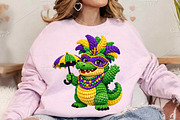 Crochet Mardi Gras Crocodile PNG, an Illustration by Canvas Craft (Thumbnail 6 of 6)
