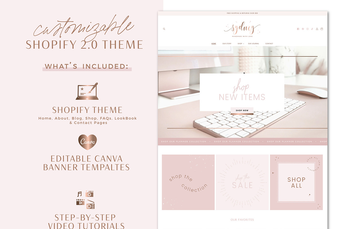 Rose Gold Pink Shopify Theme preview 2