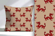 Regal Red Dragon on Beige Seamless, a Pattern Graphic by Sharon Schwalbe (Thumbnail 4 of 6)