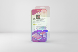 Floating Glass iPhone 16 Pro Max, an iPhone Mockup by Qaleb Studio