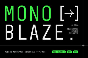 Mono Blaze, a Sans Serif Font by graphicook