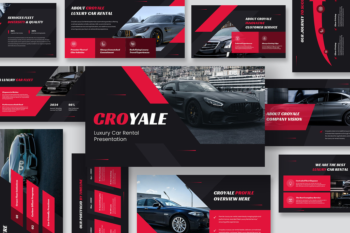 Croyale Luxury Car Rental GSlides, a Presentation Template by kerismaker (Photo 1 of 10)