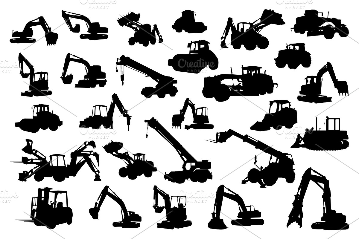 Construction silhouette vector set, a Graphic by Vectorwins Premium Shop